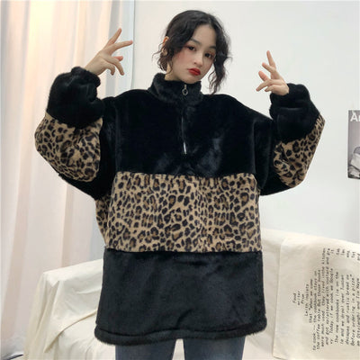 Buzo Cuello Alto con Cierre Estampado Leopardo - Image 2