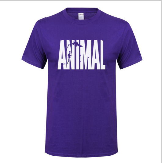 Camiseta de Algodón Puro para Hombre - Estampado Animal Alphabet, Diseño Casual de Verano - Image 14