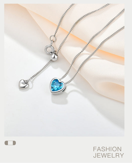 Collar Corazón Océano Plata 925 con Circones - Diseño Delicado para el Escote - Image 12