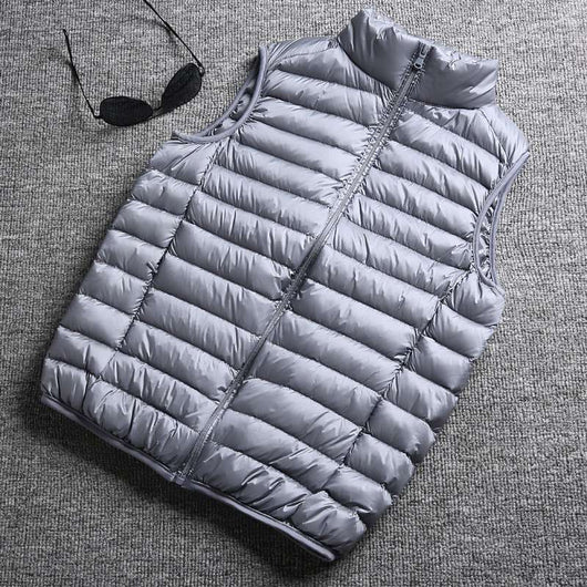 Chaleco sin mangas de plumón de pato blanco ultraligero para invierno - Image 3
