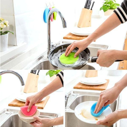 Esponja Mágica de Silicona para Lavar Platos - Cepillo Multiusos con Gel de Sílice - Image 3