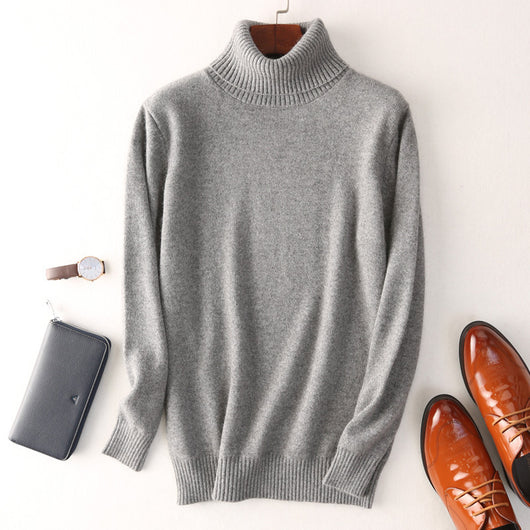 Suéter de Cuello Alto en Cachemira para Hombre - Otoño Invierno - Image 4