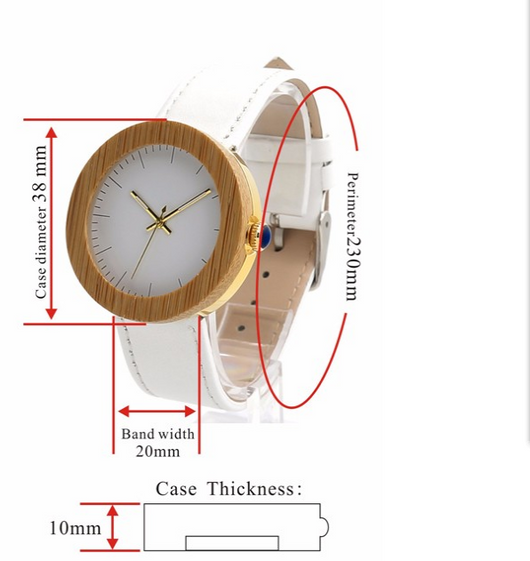Reloj de Pulsera Elegante en Cuero y Bambú con Movimiento de Cuarzo - Image 5