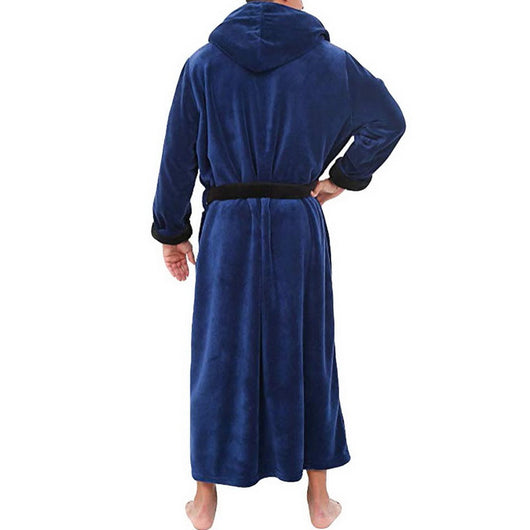 Bata de Baño Hombre Franela con Capucha Acolchada Invierno - Image 2