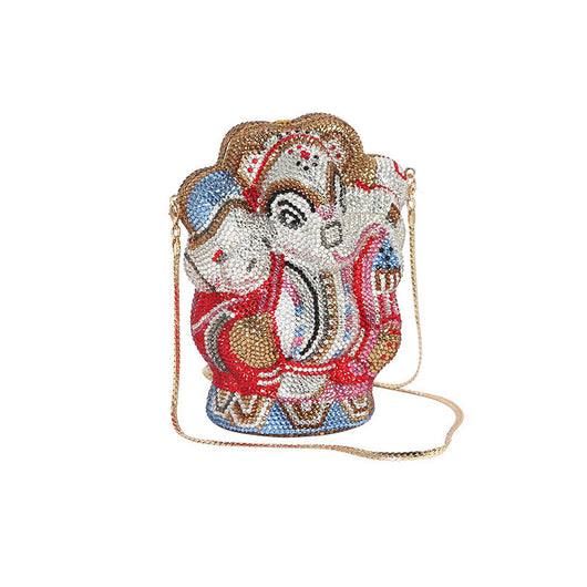 Bolso Clutch Elegante con Cadena y Diseño de Elefante en Diamantes - Image 8