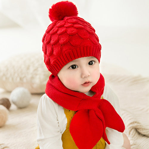 Conjunto de Gorro y Bufanda de Lana para Bebé