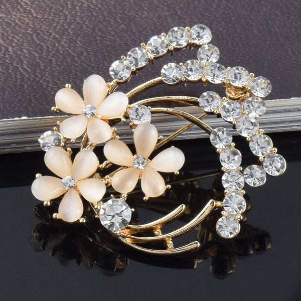 Broche Vintage de Ópalo - Corsage Floral Elegante para Bodas