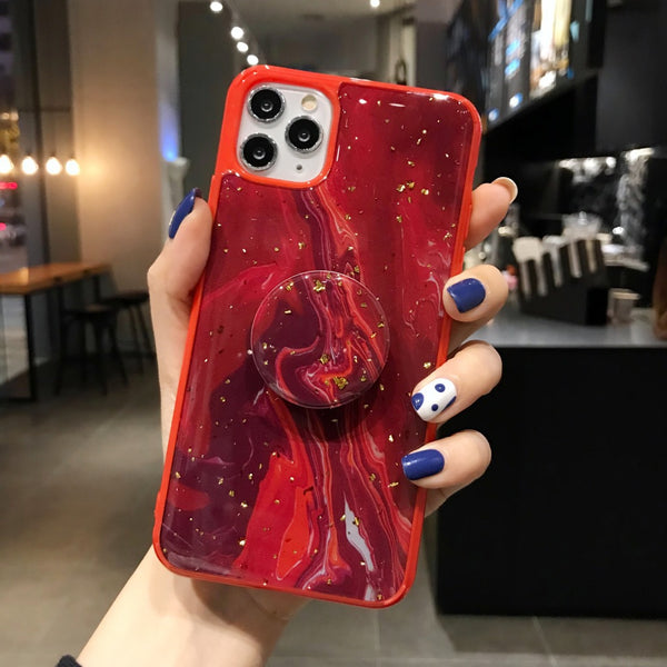 Funda para móvil con diseño mármol y soporte integrado