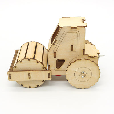 Kit de Construcción Rodillo Compactador STEAM - Juguete Educativo de Ingeniería en Madera