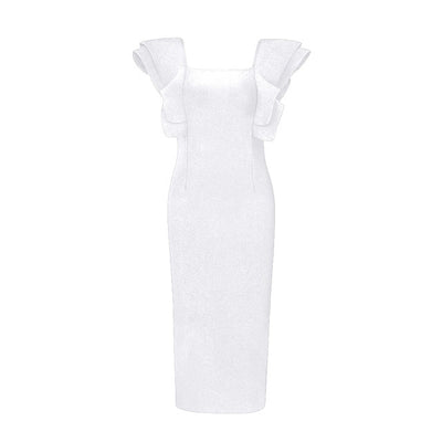 Vestido Club Ajustado con Mangas Volantes Mariposa - Image 15