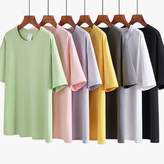 Camiseta de cuello redondo con hombros caídos