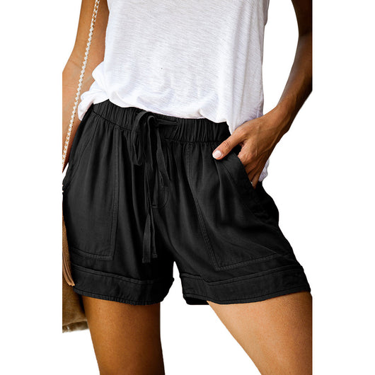 Shorts Anchos de Cintura Alta con Cordón y Encaje - Image 11