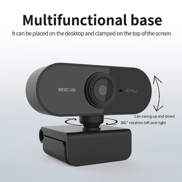 Câmera 1080P com Microfone Integrado e Rotação Ajustável