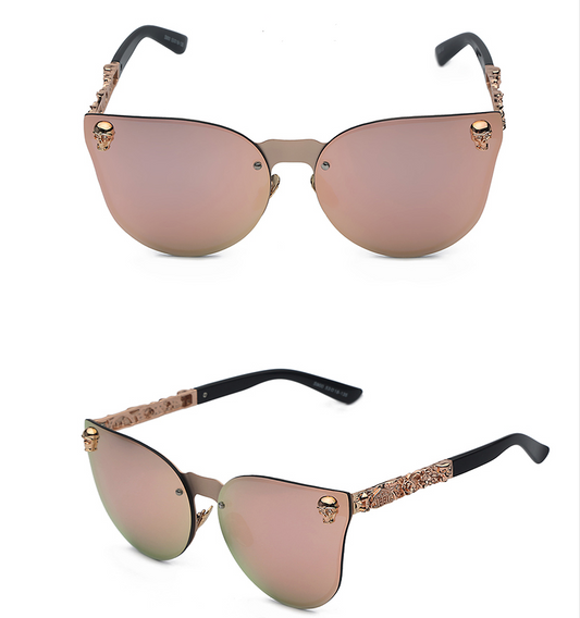 Gafas de Sol Góticas Reflectantes con Marco Metálico Grande - Estilo Personalidad