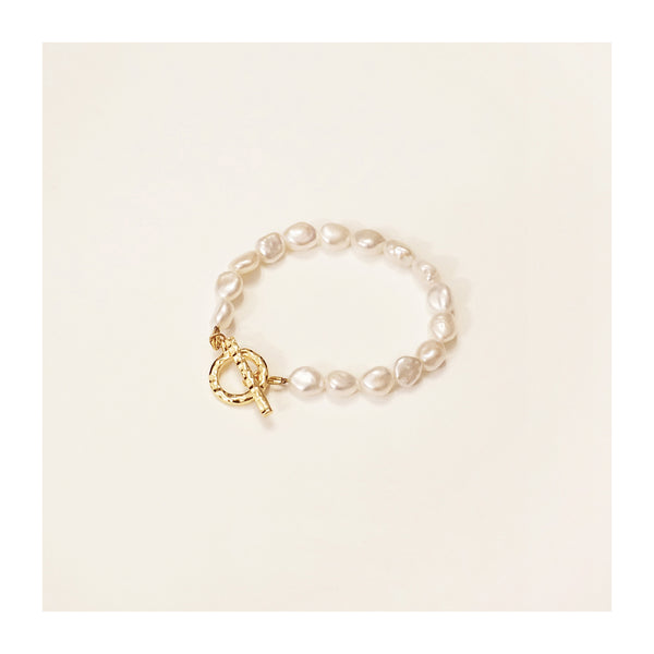 Pulsera de Perlas Barrocas Vintage con Diseño Natural