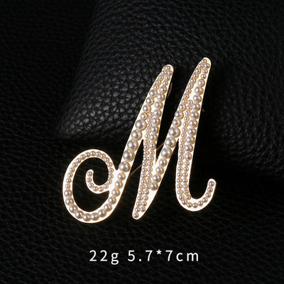 Broche Personalizado con Iniciales en Perlas - Alfiler Elegante para Mujer - Image 42