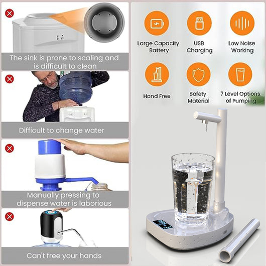 Dispensador de Agua Automático de Escritorio Recargable con Soporte - Image 7