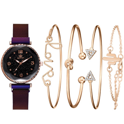 Reloj de Pulsera Mujer Cielo Estrellado con Cierre Magnético - Pulsera Fashion con Números Romanos - Image 6