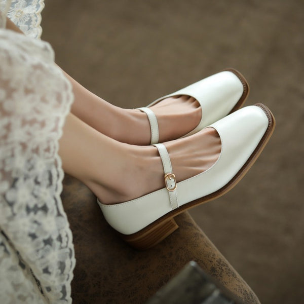 Zapatos de Tacón Cuadrado Retro Francés - Comodidad y Elegancia en Cada Paso