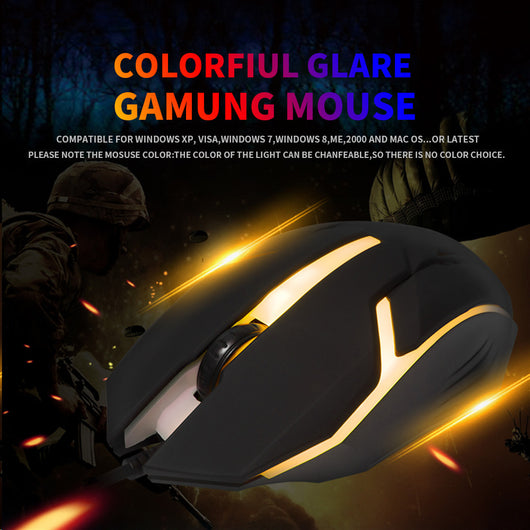 Ratón Gaming USB con Luz LED Respirable Multicolor para E-sports - Image 8