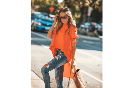Playera Slim Fit Manga Larga para Mujer - Diseño Explosión Verano