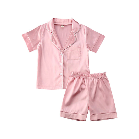 Pijama de dos piezas de algodón con mangas cortas para niños - Image 5