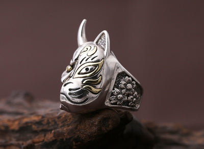 Anillo de Plata Esterlina 925 Máscara Prajna Tailandesa para Hombre - Image 2