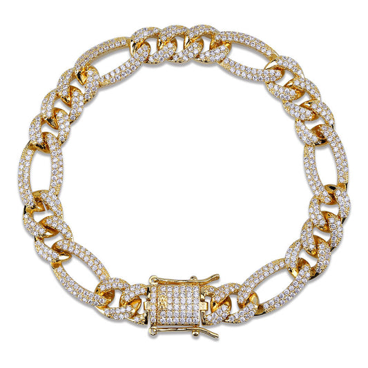 Pulsera Hip-Hop Candado Dorado con Baño de Oro - Image 2