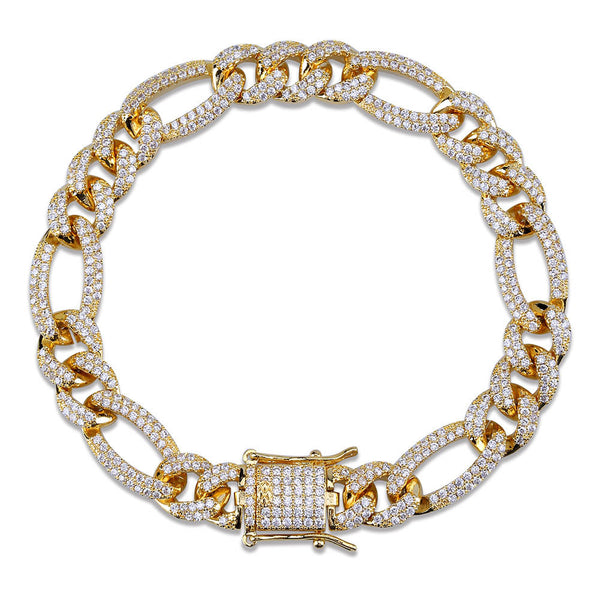 Pulsera Hip-Hop Candado Dorado con Baño de Oro