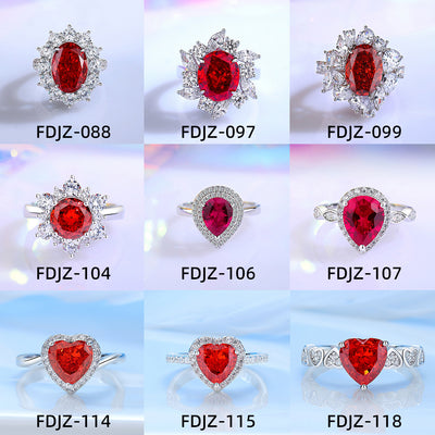 Anillo Vintage Rubí Rojo Sangre de Paloma con Diamante T Square en Plata 925