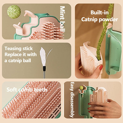 Juguete Interactivo para Gatos - Rascador de Esquina con Bola de Menta y Plumas - Image 12