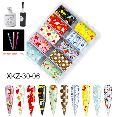 Set de 12 Láminas Decorativas para Uñas - Transferencias Nail Art - Image 80