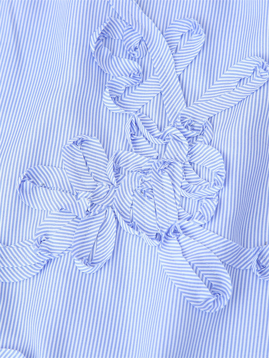Camisa de Manga Larga Popelina Floral con Rayas Texturizadas - Image 18