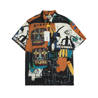 Camisa Hawaiana Estampado Doodle para Mujer - Estilo Personalidad - Image 6