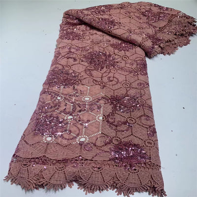 Tela de Encaje Bordado Soluble en Agua con Lentejuelas para Vestidos de Novia y Fiesta - Image 11