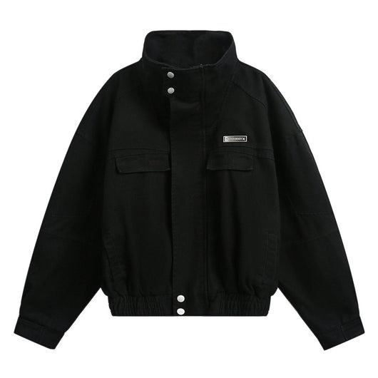 Abrigo Urbano Cuello Alto Efecto Desgastado para Hombre - Image 6