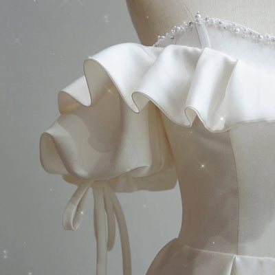 Vestido de Novia Satinado Hada Francesa Elegante - Image 6