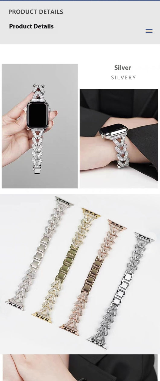 Correa Metálica V-Shape con Diamantes Incrustados - Image 12