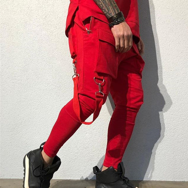 Pantalones de chándal Hip Hop con bolsillos grandes