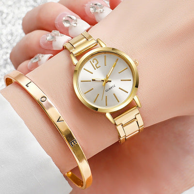 Conjunto de Reloj Minimalista y Pulseras Versátiles para Mujer