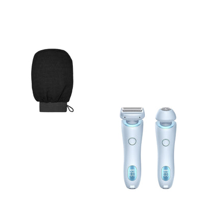 Light blue 2-in-1 electric shaver for women with interchangeable foil and epilator heads, digital display. - Image 8