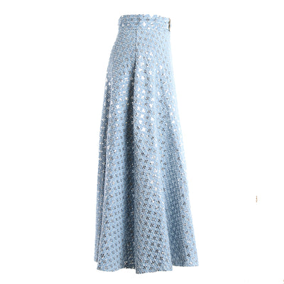 Falda Vaquera Midi con Bordados Elegantes - Image 10