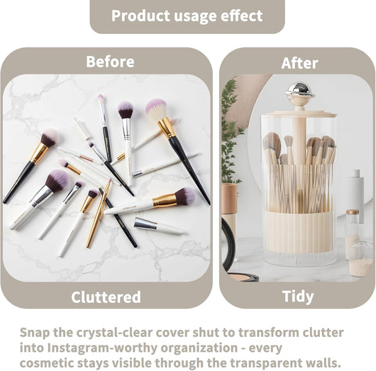 Organizador de Brochas de Maquillaje con Tapa Transparente y Apertura Táctil - Image 10