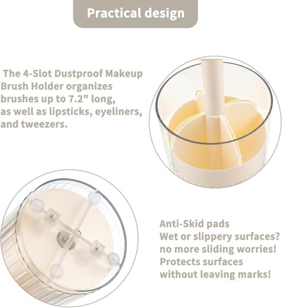 Organizador de Brochas de Maquillaje con Tapa Transparente y Apertura Táctil - Image 4