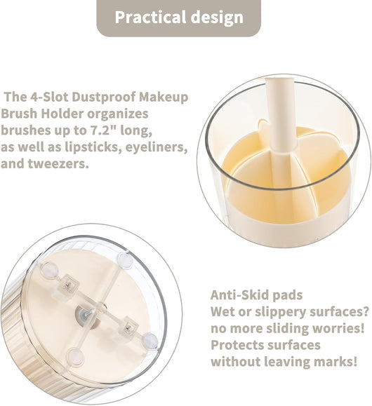 Organizador de Brochas de Maquillaje con Tapa Transparente y Apertura Táctil - Image 4