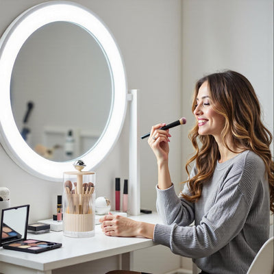 Organizador de Brochas de Maquillaje con Tapa Transparente y Apertura Táctil - Image 5