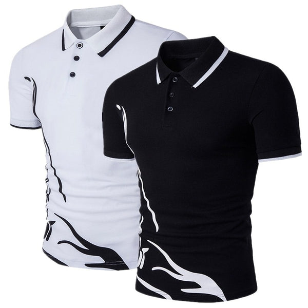 Camisa de Manga Corta con Estampado en Solapa