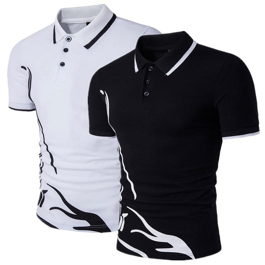 Camisa de Manga Corta con Estampado en Solapa