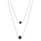 Double Lava Necklace, Negro Lava Necklace silvery
