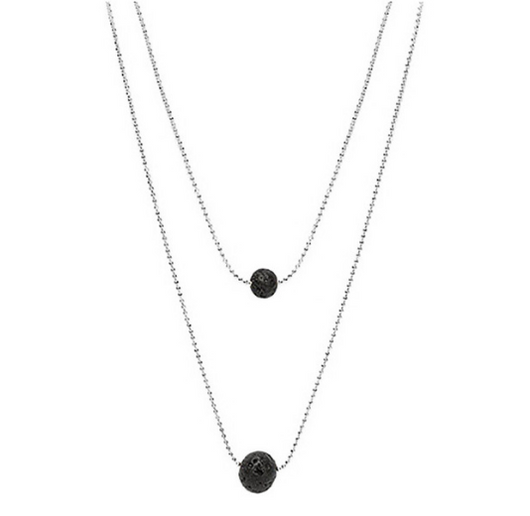 Collar Doble de Lava Negra - Energía y Estilo Natural - Image 4
